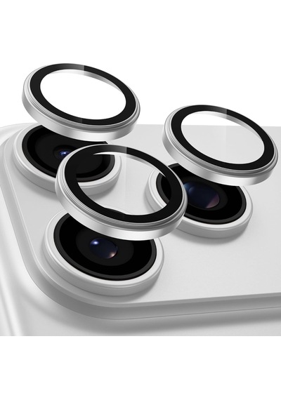 Apple iPhone Uyumlu 17 Pro / 17 Pro İle Uyumlu Kamera Lens Koruyucu Alüminyum Alaşım Çerçeveli Telefon Lensi Temperli Cam Koruma Gümüş Sku: Zeusb0hj43p5mj -