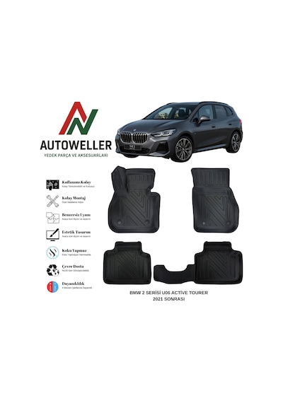 Bmw 2 Serisi U06 Active Tourer 2021 Sonrası Havuzlu Oto Paspas