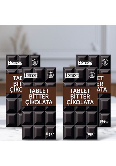 Bitter Tablet Çikolata 80 G X 4 Adet