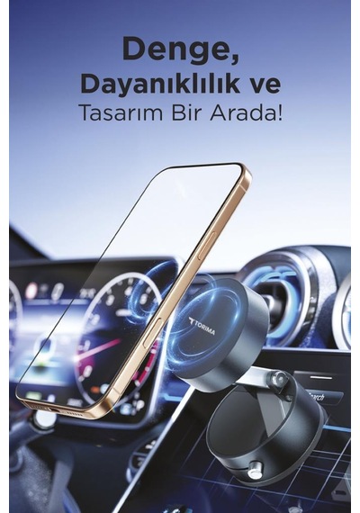 Torima Jx-054 Siyah Manyetik 180 Derece Dönebilen Plastik Telefon Tutucu Siyah