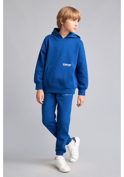 Defacto Baskılı Lastikli Paça Kalın Kumaş Jogger Eşofman Altı Erkek Çocuk H9685a826wnbe842 Mavi-be842