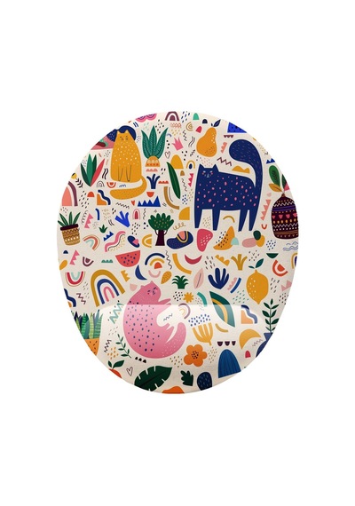 Kedili Tasarım Bilek Destekli Mouse Pad
