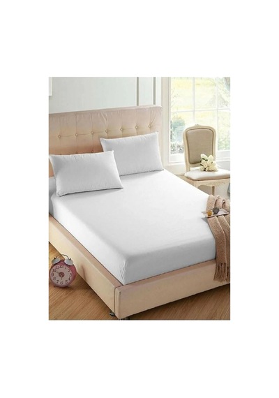 5 Adet Beyaz Düz Çift Kişilik %100 Pamuk Otel Çarşaf 240 280 Cm 63 Tel Dokuma Beyaz
