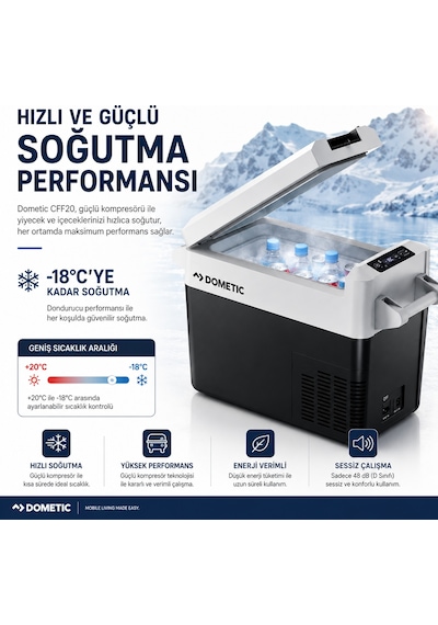Dometic Cff20 Kompresörlü Araç Buzdolabı 21l 220v Ac / 12-24v Dc