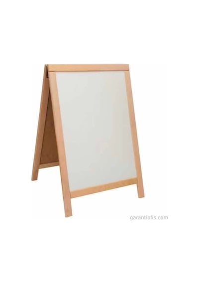 Pan 327 Lüks Ahşap Ayaklı Çatı Tipi Yazı Tahtası 50x70 Cm Beyaz