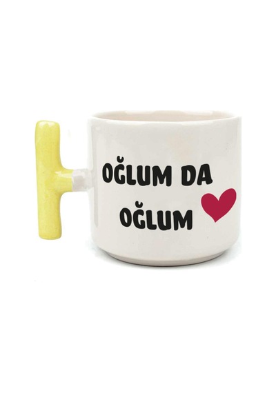 Oğlum Da Oğlum Baskılı Sarı Kulplu T Kupa