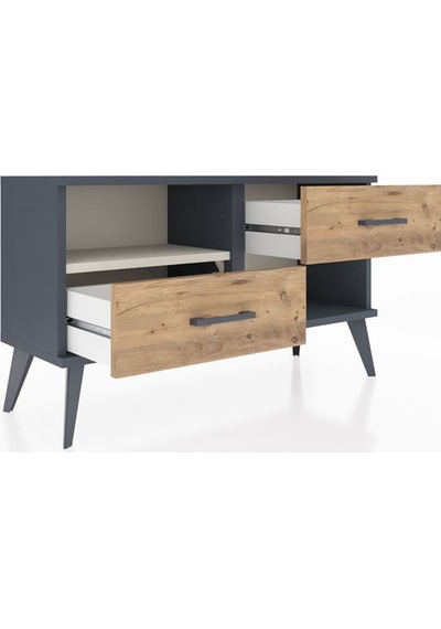 Arges Şifonyer Tek Raflı 2 Çekmeceli 88x30x48 Antrasit-aytaşı/çam Aytaşı/çam Arges Şifonyer Tek Raflı 2 Çekmeceli 88x30x48 Antrasit-aytaşı/çam Aytaşı/çam
