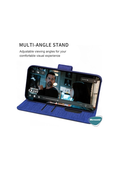 Microsonic Samsung Galaxy Uyumlu A54 Kılıf Fabric Book Wallet