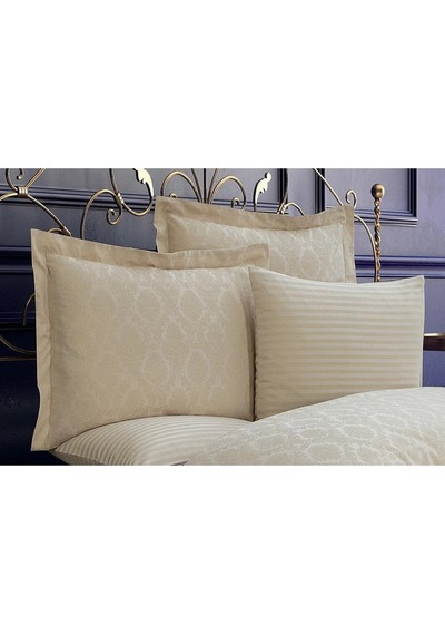 Monaco Bambu Jakar Kumaş Bej Ikili Oksford 60x80 Cm Yastık Kılıfı - 1321 Çok Renkli