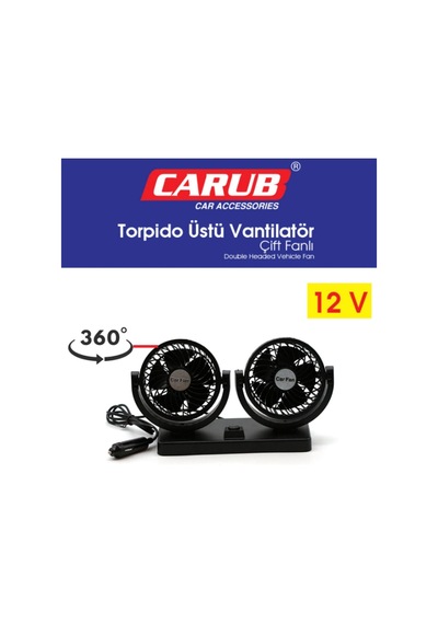 Carub Vantilatör 12v Torpido Üstü İki Fan Ayarlı 6400607