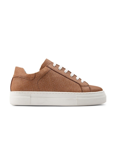 Deery Hakiki Deri Taba Rengi İşlentili Sneaker Kadın Ayakkabı - Z1681ztbac02 Taba