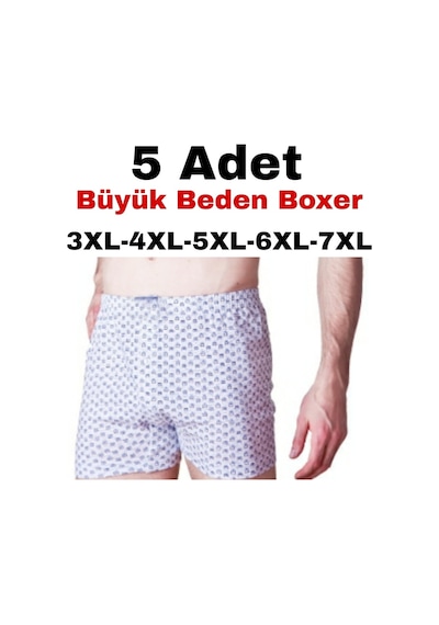 5 Adet Büyük Beden Erkek Boxer Erkek Iç Giyim Battal Beden Boxer Antrasit