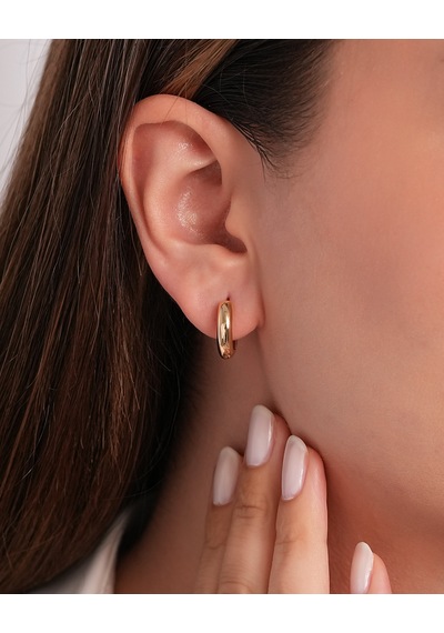 Debora Jewelry 14 Ayar Altın Bombeli Halka Küpe