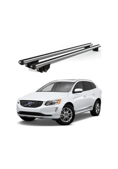 Kanca Volvo V60 Cross Country 2015-2018 Uyumlu Gri Kilitli Ara Atkı 120cm Port Bagaj Tavan Barı