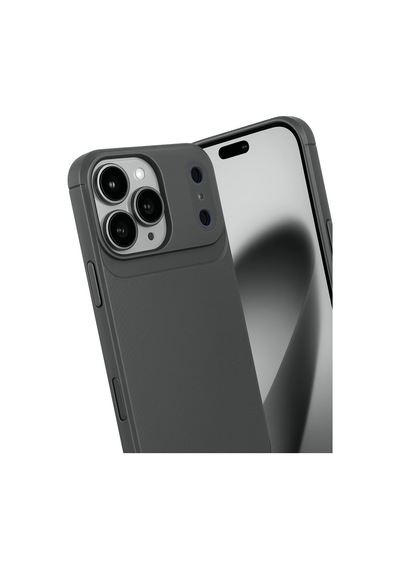 Apple iPhone  Uyumlu,  17 Pro Auto Focus Karbon Kapak - Gri
