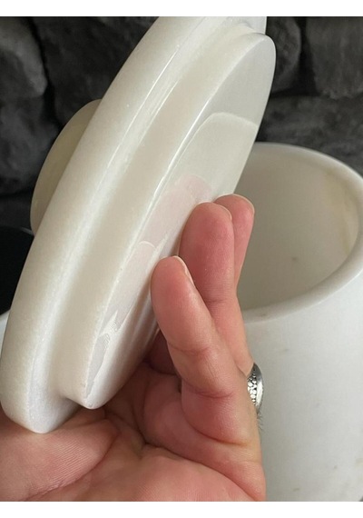 Beyazı Mermer 7'li Banyo Takımı Özel Seri Yeni Mermer Kulplu Siyah Aksesuarlı Beyaz