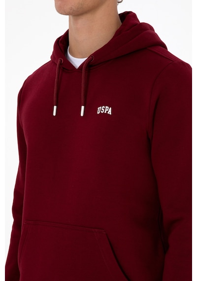 U.S. Polo Assn. Erkek Regular Fit Kapüşonlu Şardonlu Bordo Basic Sweatshirt 50315582-VR014