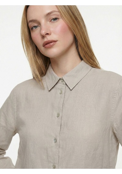 Regular Fit Kadın Gömlek U.kol Light Beige