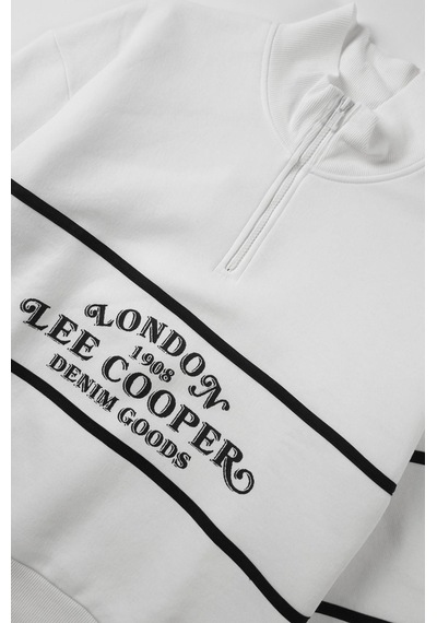 Lee Cooper Grace Kadın Dik Yaka Sweatshirt Beyaz-20694 Beyaz