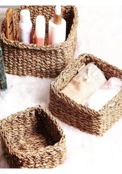 Hasır Kare 3lu Organizer Set