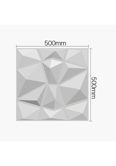 50cm X 50cm 1 Adet Beyaz 3d Abs Malzeme Pvc Dayanıklı Duvar Paneli Silinebilir Geometrik Model Panel Beyaz