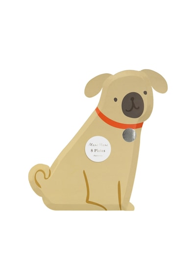 Meri Meri - Pug Plates - Yavru Köpek Tabaklar - 8'li