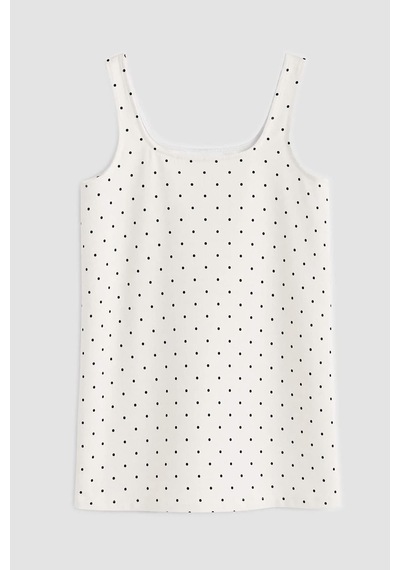 Blue White Kadın Puantiyeli Mini Jean Elbise Ekru