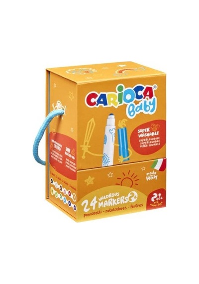 Carioca Jumbo Bebek Süper Yıkanabilir Keçeli Boya Kalemi 24 Lü Sert Kutu