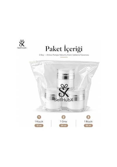 Airless Vakumlu Krem Kavanozu 3'lü Set 15 Ml + 30 Ml + 50 Ml - Havasız Pompalı Yeniden Doldurulabilir Kozmetik Krem Kutusu, Seyahat Boy Serum, Losyon, Fondöten Ve Bb Cream Saklama Kabı Çok Renkli