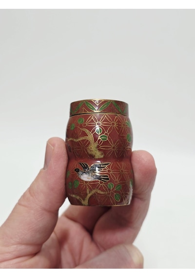 Antika Cloisonne Minyatür Kutu 5,5cm 019