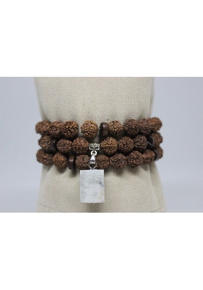 Ay Taşlı Rudraksha Tohum Dolama Bileklik 8Mm