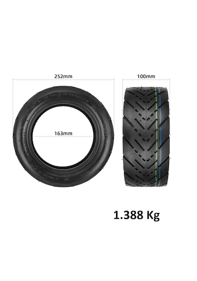 90/65-6.5 Jelli Dış Lastik Zırhlı Tubeless 11 İnç Onvo Rx5/rx7/rx8 Dualtron Vb. Uyumlu