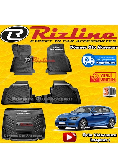 Bmw F20 1 Seri 3D Paspas+Bagaj Havuz Siyah 2011-2015 Arasırizline