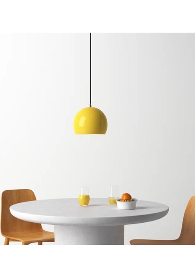 Riolight Modern Sarı Cafeler,odalar,mutfak,yatak Başı İçin 1xe27 Tekli Metal Sarkıt Avize Çap:20cm Metal