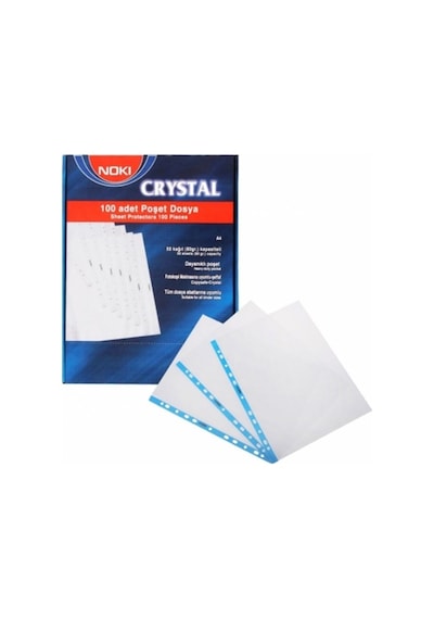 Noki Poşet Dosya Cristal Mavi Şerit Tekli - 20 Adet 1
