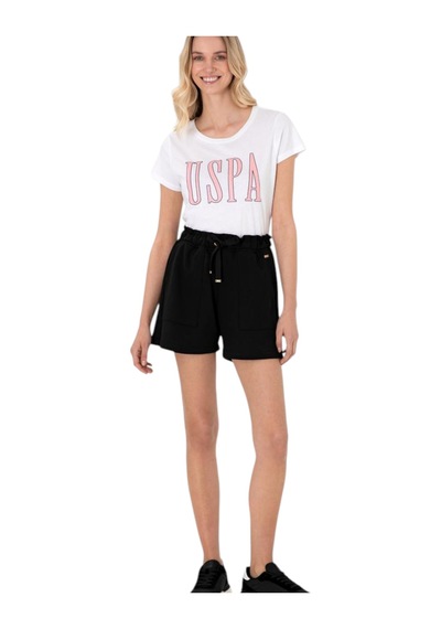 U.S. Polo Assn. Kadın Marka Yazılı T-shirt Beyaz