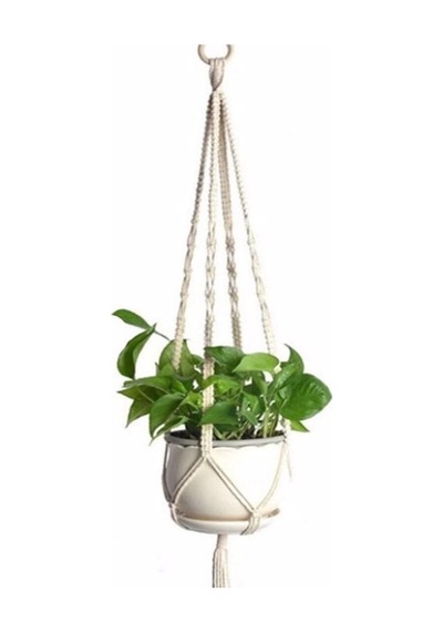Garden Tekli Özel Makrome Saksı Makrome Duvar Süsü