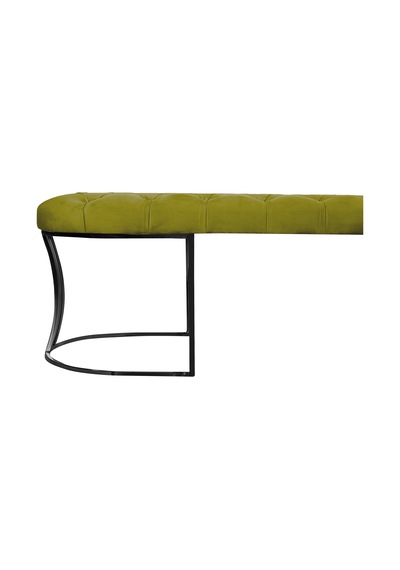 Viego Siyah Bench Puf Hardal