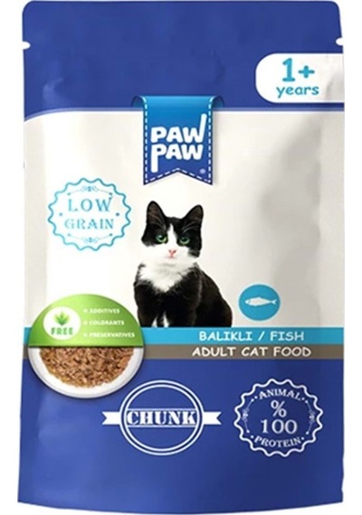 Paw Paw Kedi Yaş Maması Balıklı 85 Gr