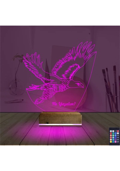 Luvivia Kartal Taraftar Kişiye Özel 3d Lamba - Masa Gece Lambası V2 Şeffaf