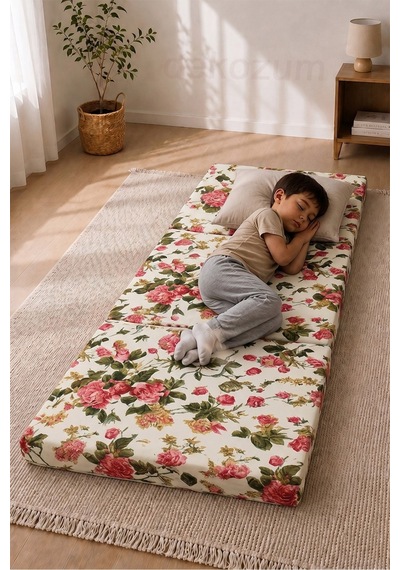Konforix Deluxe Süngerli Katlanır Yatak, Yer Yatağı, Misafir Yatağı, Kamp Yatağı, Sünger Yatak,180x70x6 Cm Gül Desenli Konforix Deluxe Süngerli Katlanır Yatak, Yer Yatağı, Misafir Yatağı, Kamp Yatağı, Sünger Yatak,180x70x6 Cm Gül Desenli