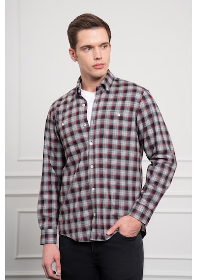 Morven Erkek Gri Kışlık Düğmeli Yaka Regular Fit Gömlek 25ks004006100 Gri Gri