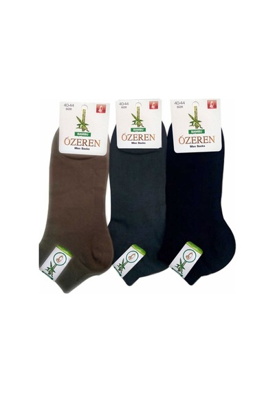 Özeren Bambu Erkek Patik Çorabı Dikişsiz 12 Çift 0025