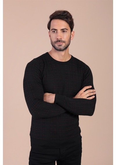 Ferraro Bisiklet Yaka Superfine Yün Kazak - Siyah Siyah (490433306) Siyah