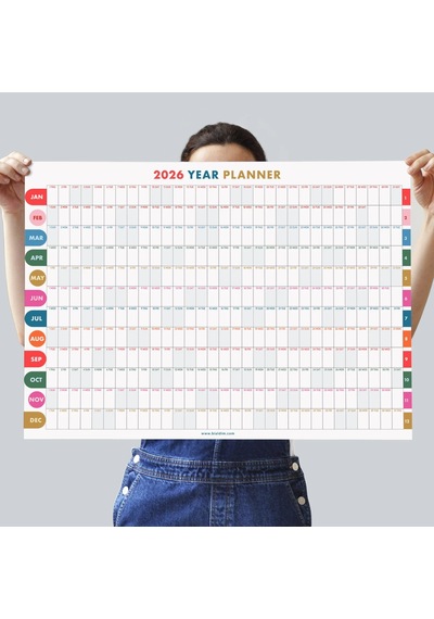 2027 Yıllık Planlayıcı Duvar Takvimi, 2027 Duvar Takvimi, Canlı Parlak Renkli, Minimalist Duvar Takv