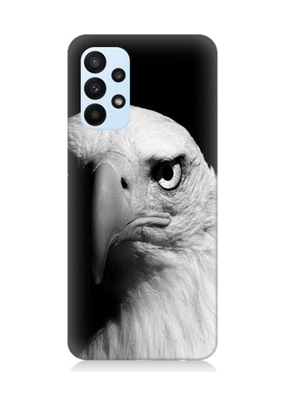 Samsung Galaxy A33 Uyumlu Siyah Beyaz Kartal Başı Desenli Silikon Kılıf