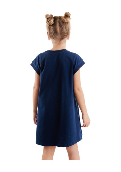 Denokids Renkli Unicorn Kız Çocuk Elbise Çok Renkli