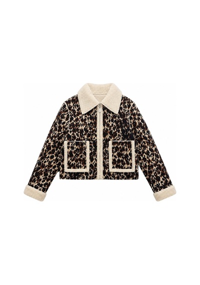 Verymoda Leopar Desenli Peluş Mont F1814 Leopar D2