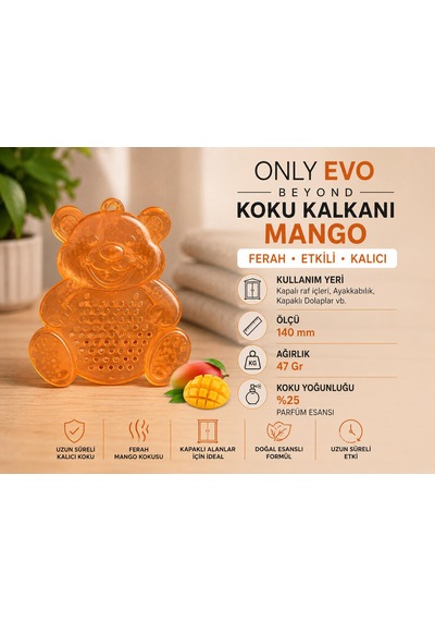 Araç Koku Kalkanı Sevimli Ayıcık Mango Kokulu