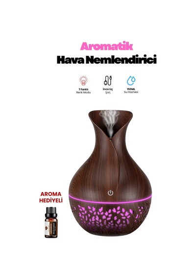 Hava Nemlendirici Buhar Makinesi Oda Kokusu Aroması Rgb Ledli Gece Lambası 150ml Humidifier